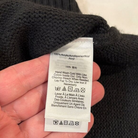 DKNY Black Turtleneck Sweater with White Logo - Picture 7 of 9